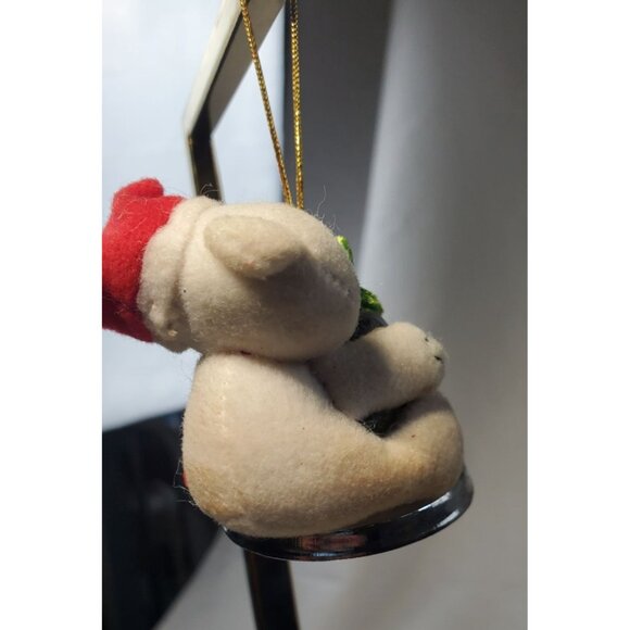 Russ Polar Bear in Santa Hat on Silver Bell Christmas Ornament Holiday Decor - Picture 5 of 8